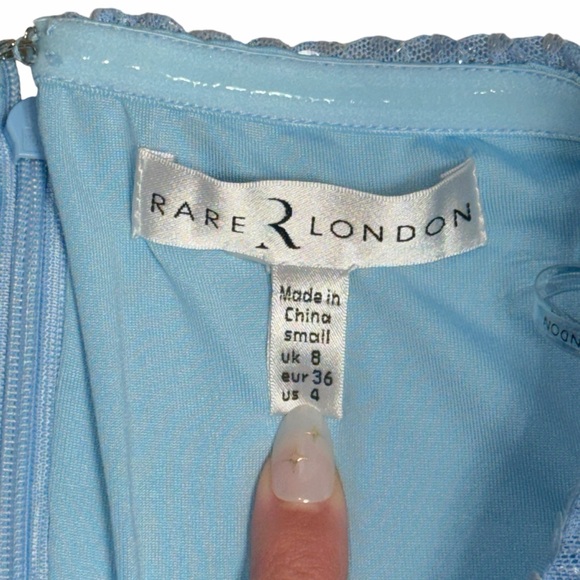 Rare London Powder Blue Sequin Strapless Maxi Dress Womens US 4 - Picture 5 of 10